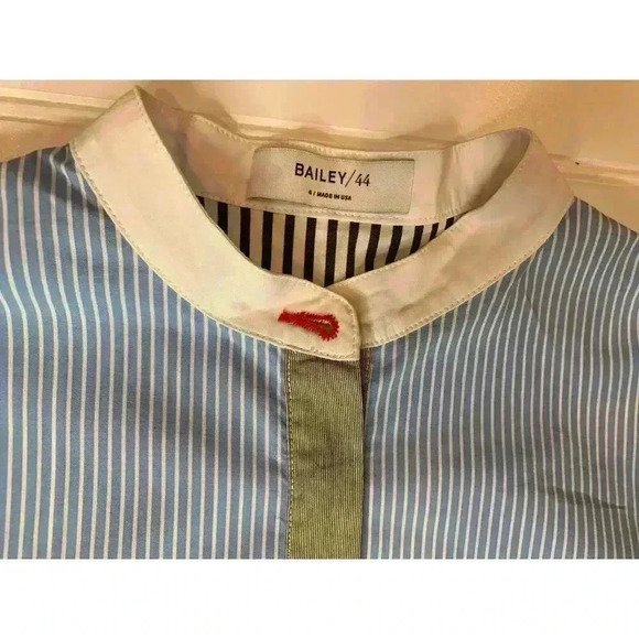 Bailey 44 Homeostasis Sky Striped Front Tie Shirt Size 4 Blue White Top. 329 - Picture 4 of 5